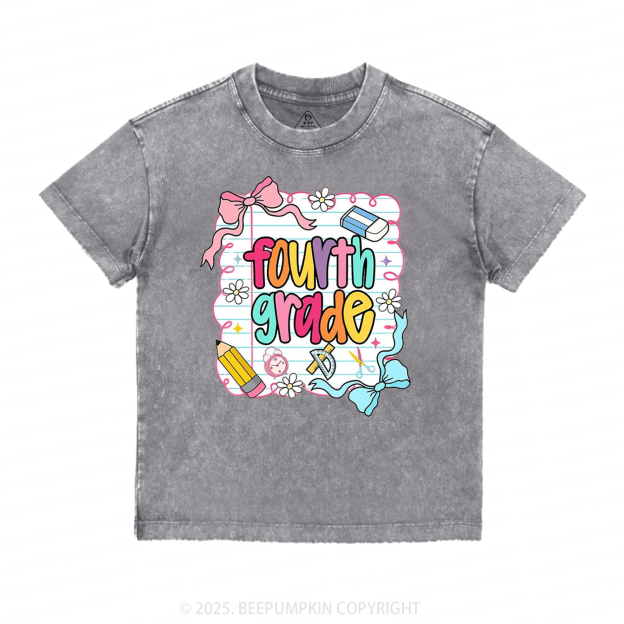 Personalized Back To School Bow Bundle Toddler&Kids Washed Tees