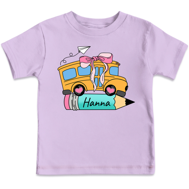 Personalized Bundle School Bus With Name Toddler&Kid's Tees Beepumpkin