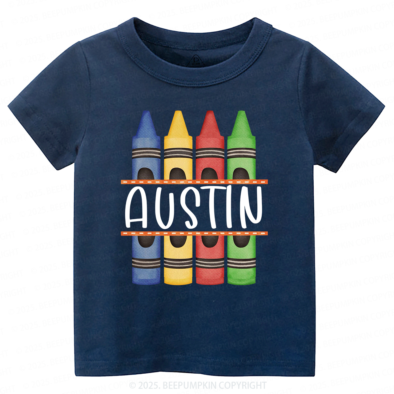 Personalized Crayon Name Back To School Toddler&Kid's Tees Beepumpkin 