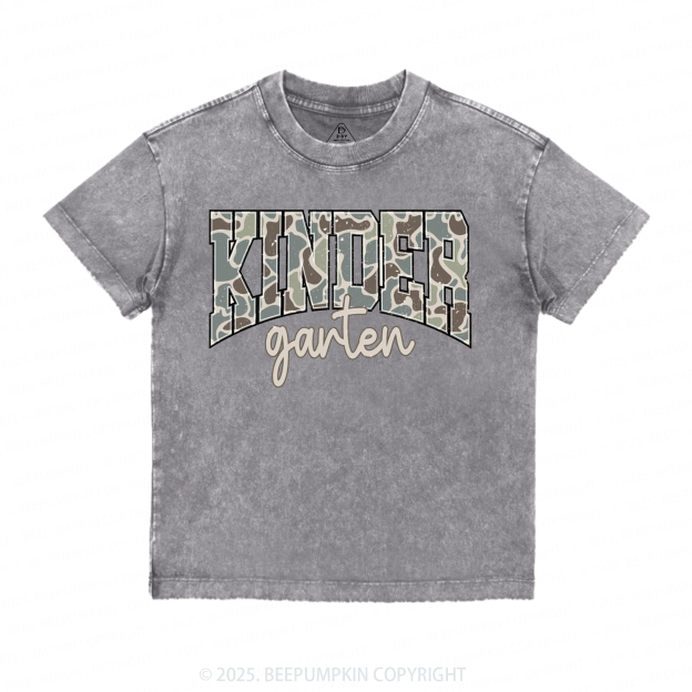 Personalized Back To School Boys Old Camo Toddler&Kids Washed Tees