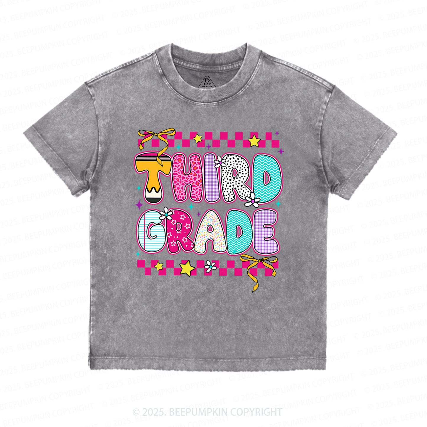 Personalized Back To School Floral Bundle Toddler&Kids Washed Tees