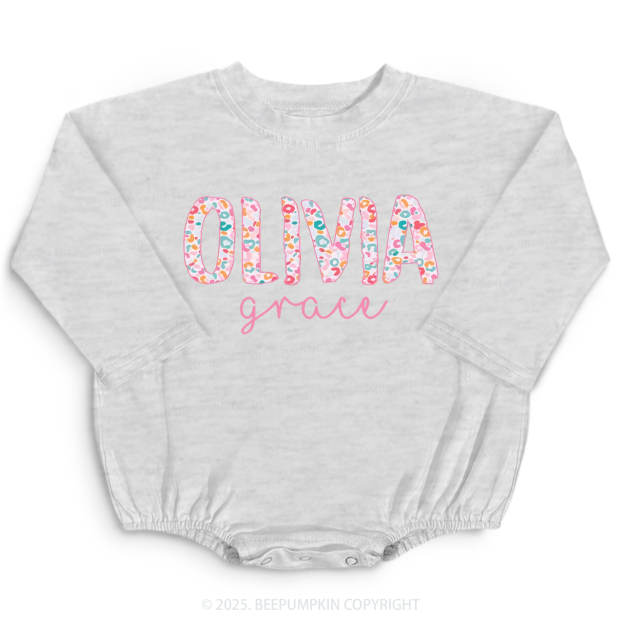 Personalized Name Flower Baby Bubble Romper Beepumpkin
