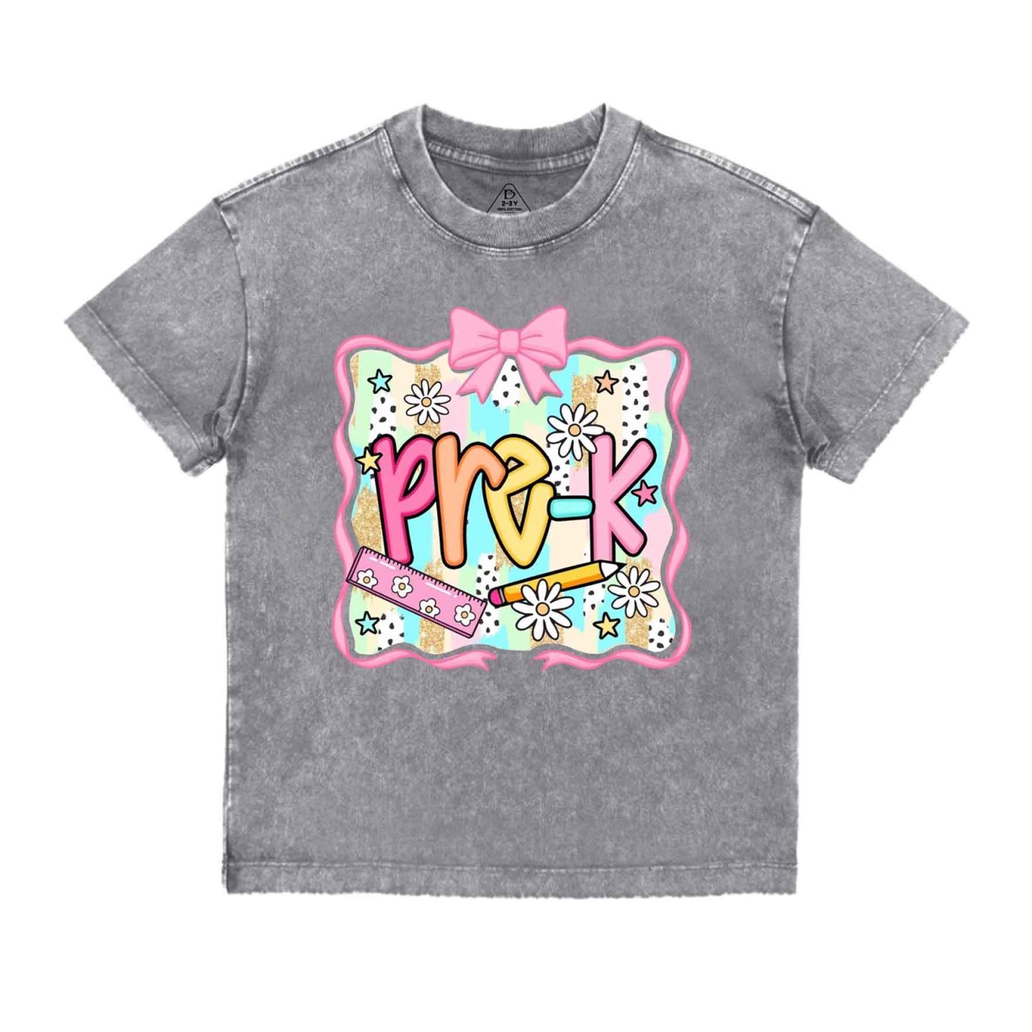 Personalized Color Grade Toddler&Kids Washed Tees