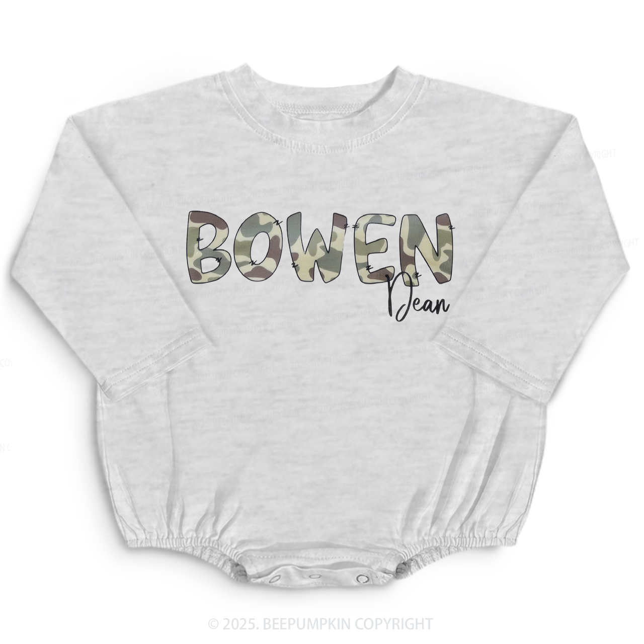 Personalized Duck Camo Name Boy Baby Bubble Romper Beepumpkin