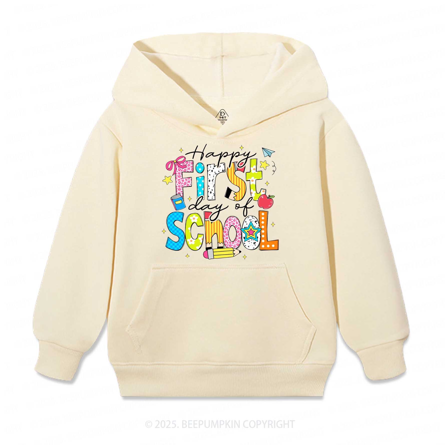 Happy First Day Of School Kid's Hoodies Beepumpkin