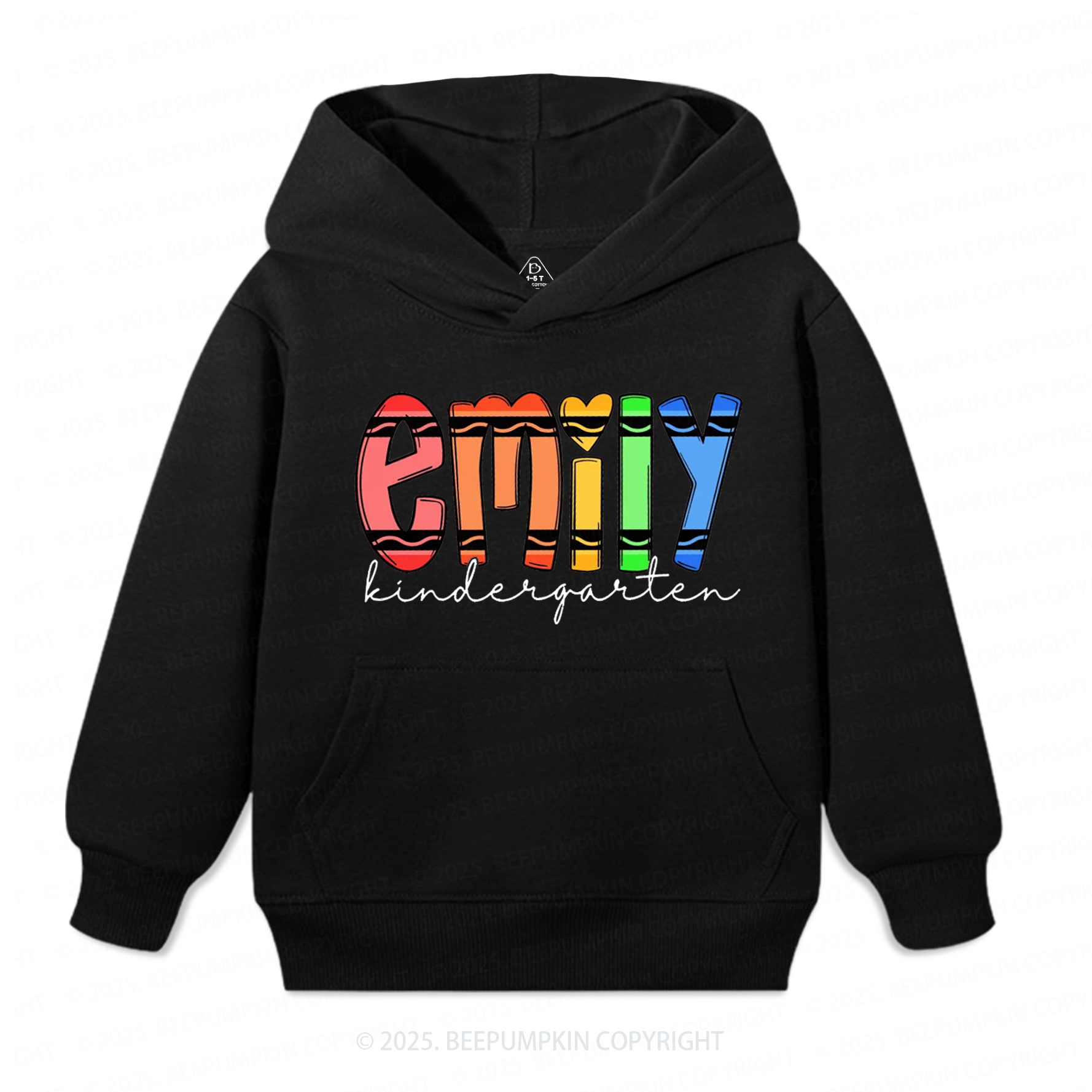 Personalized Colored Crayon Name Kid's Hoodies Beepumpkin