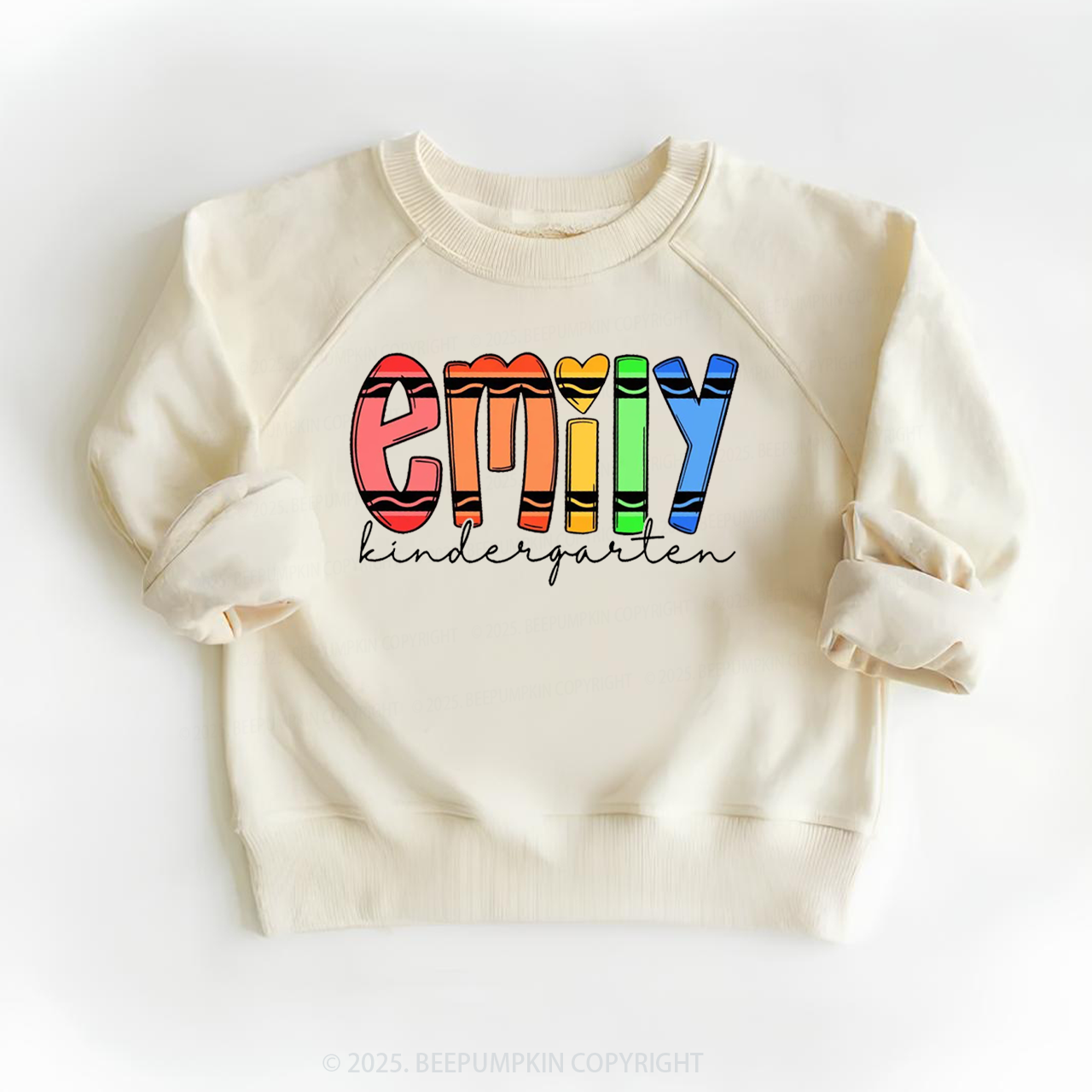 Personalized Colored Crayon Name Kid's Sweatshirt