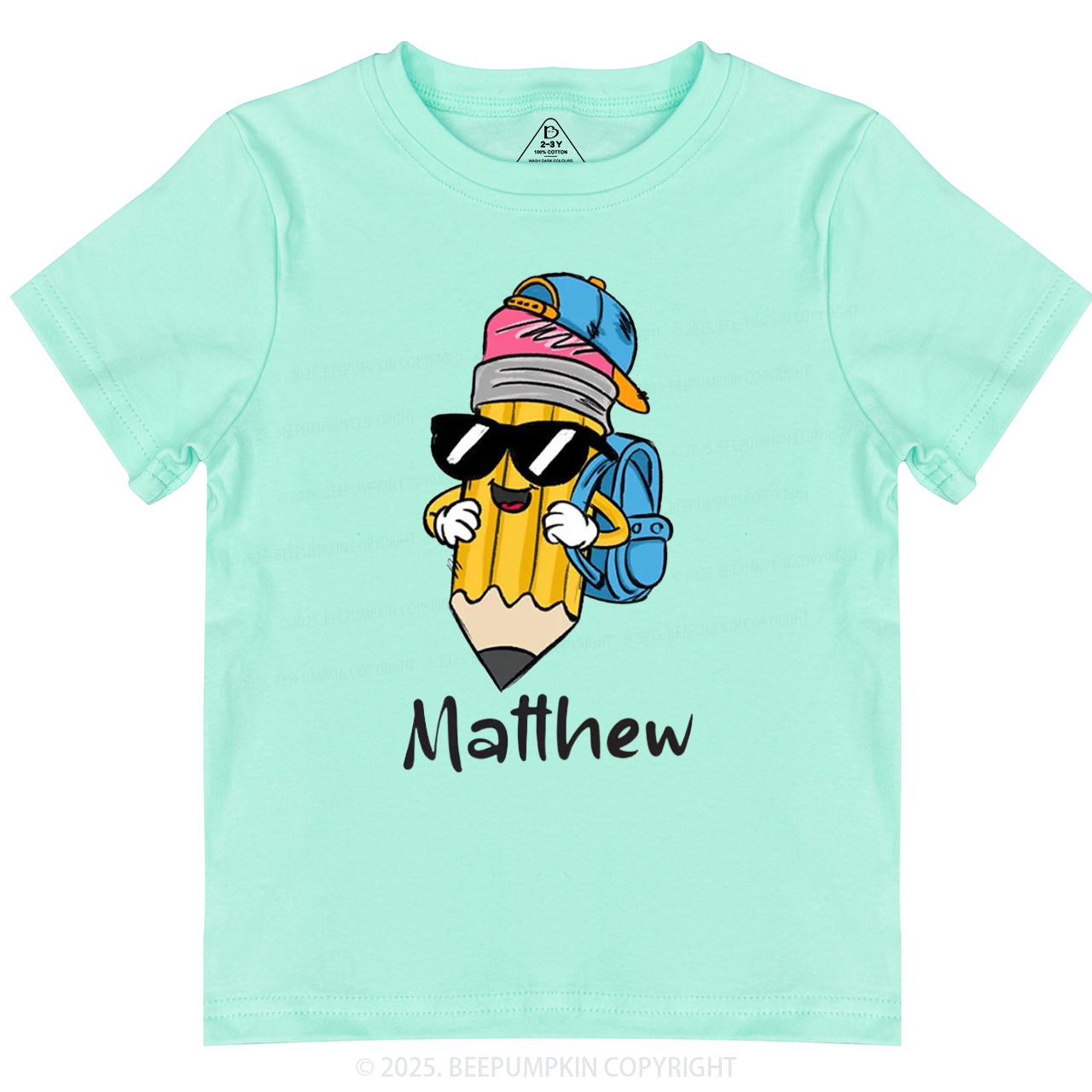 Personalized Boy Girl Pencil Toddler&Kid's Tees Beepumpkin