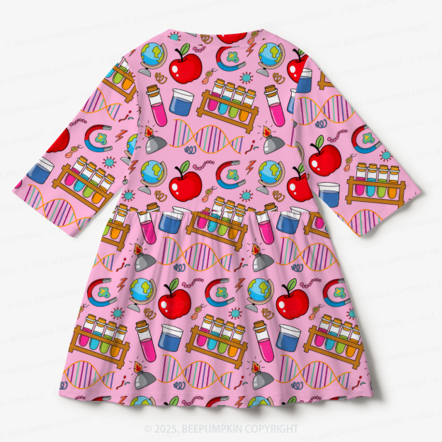 Pink Science Adventure All Over Print Kids Dress