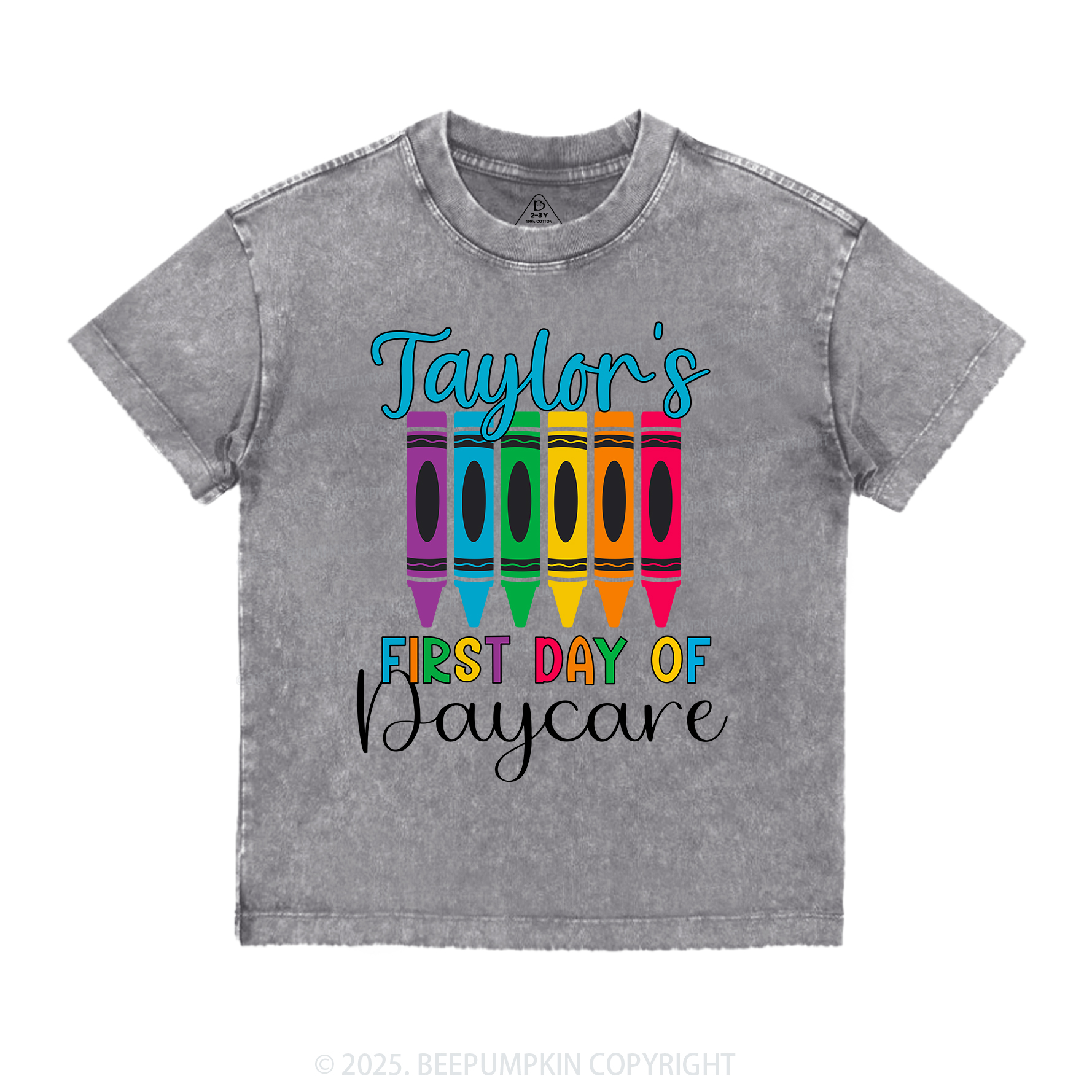 My First Day Of Daycare Toddler&Kids Washed Tees