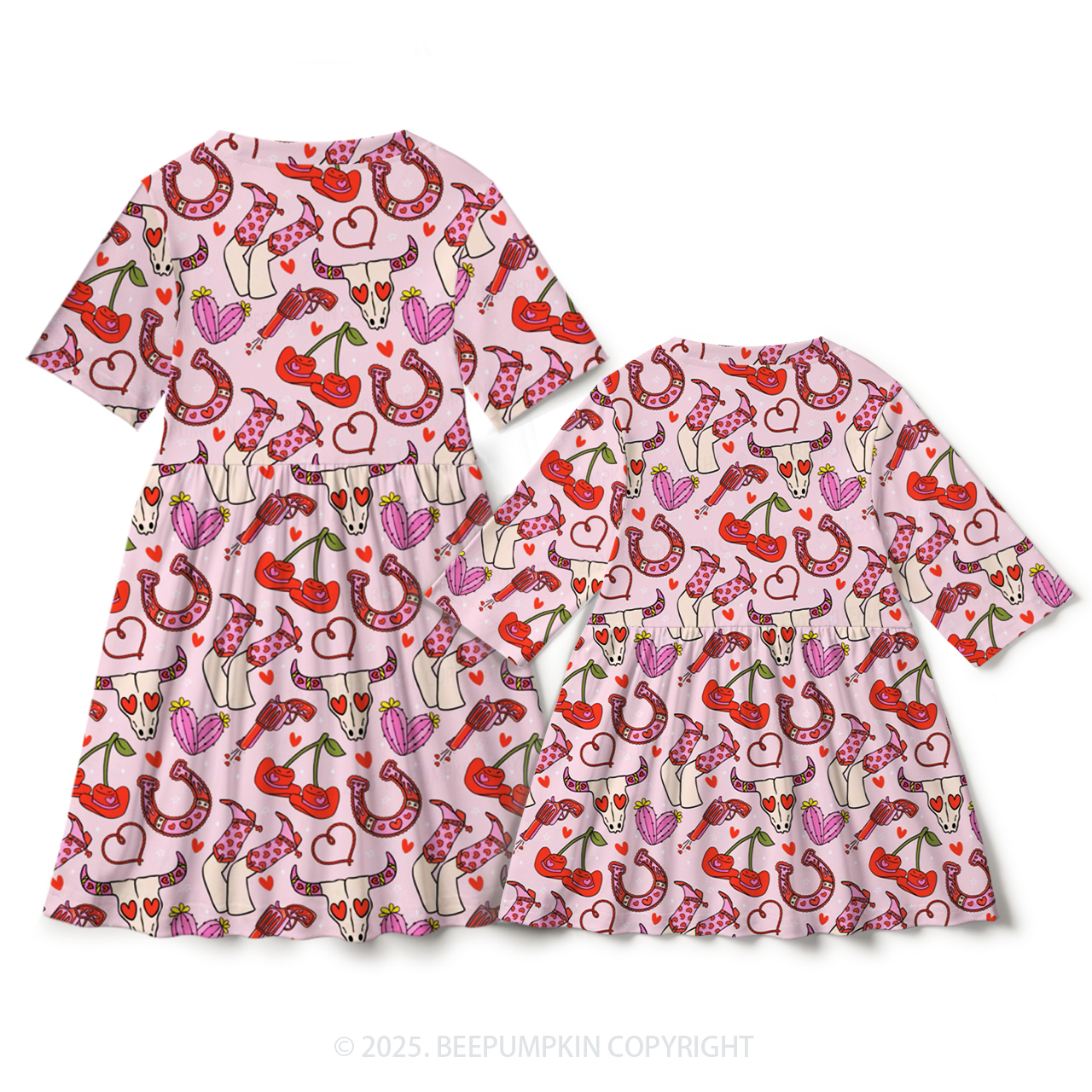 Cowgirl Charm Mom&Me Matching All Over Print Dress