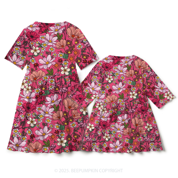 Blooming Romance Mom&Me Matching All Over Print Dress