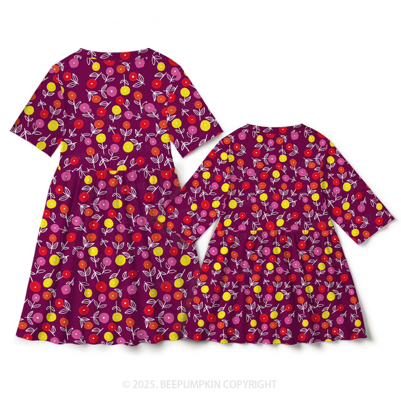 Berry Delight Mom&Me Matching All Over Print Dress