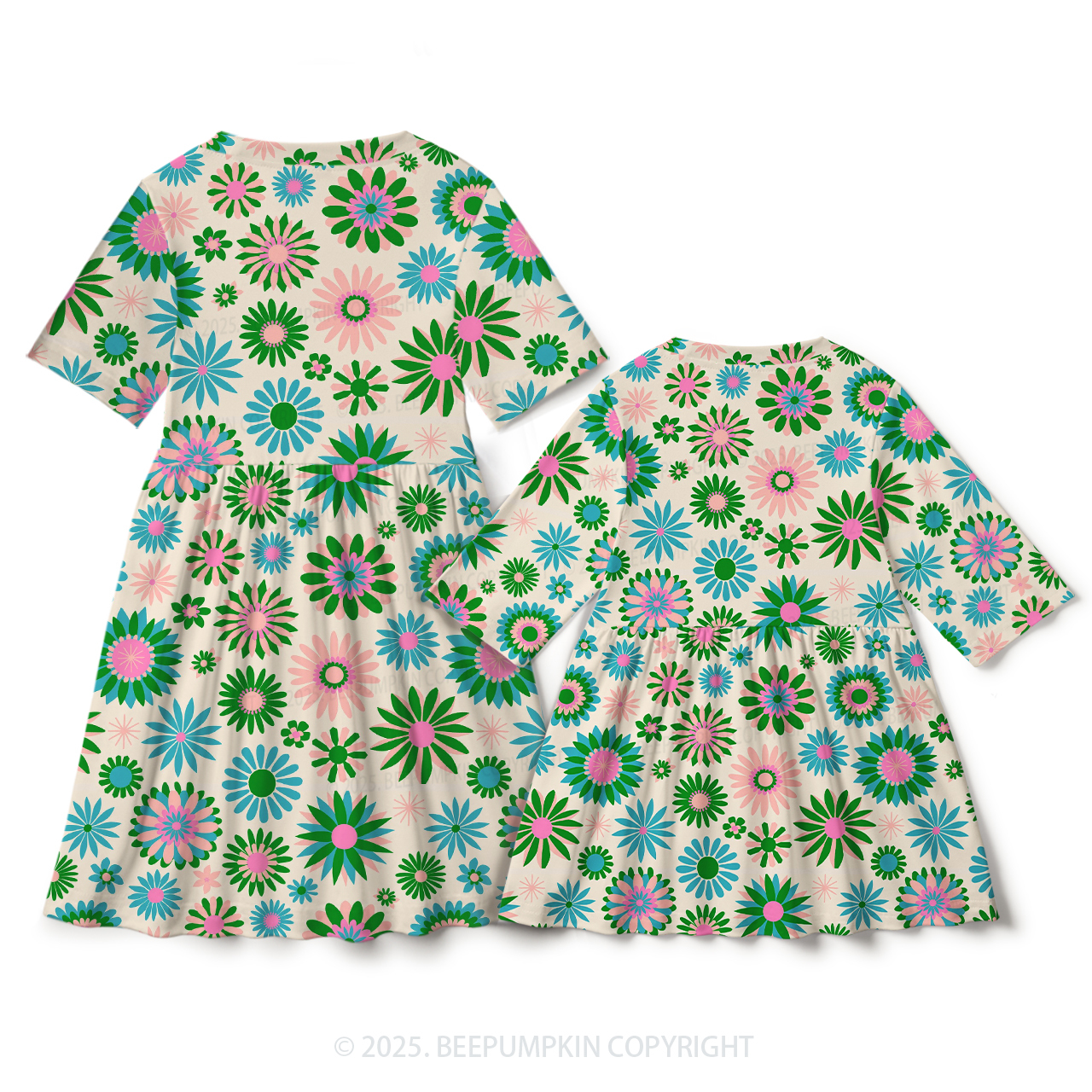 Blooming Harmony Mom&Me Matching All Over Print Dress