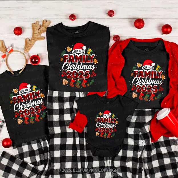 Personalized Gingerbread Snowflakes 2025 Family Matching T-Shirts Beepumpkin