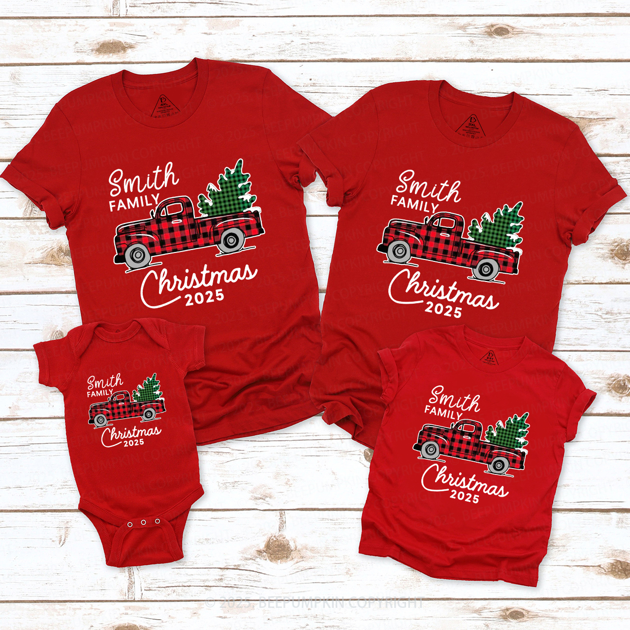 Christmas Truck And Tree 2025 Family Matching Shirt