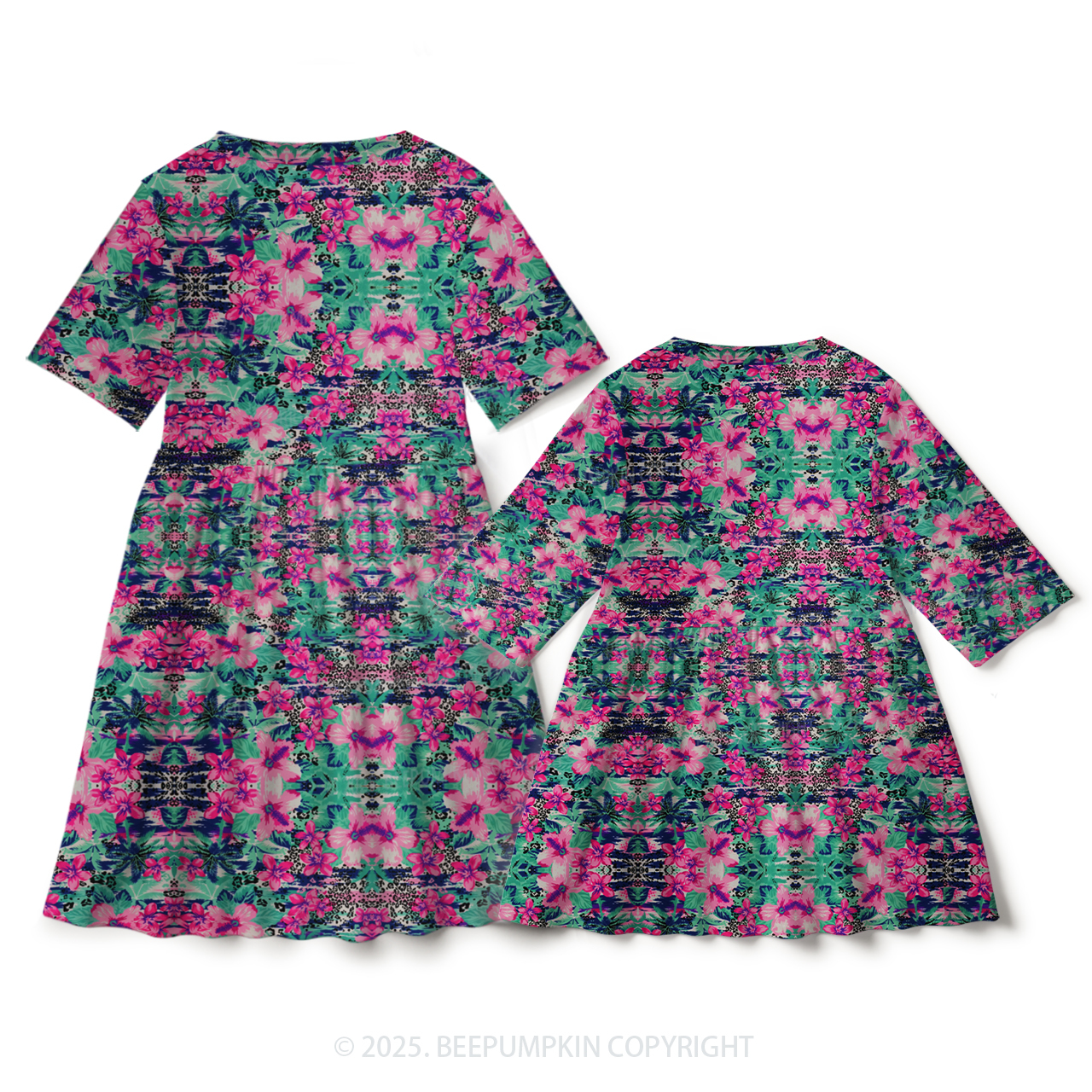 Tropical Symphony Mom&Me Matching All Over Print Dress
