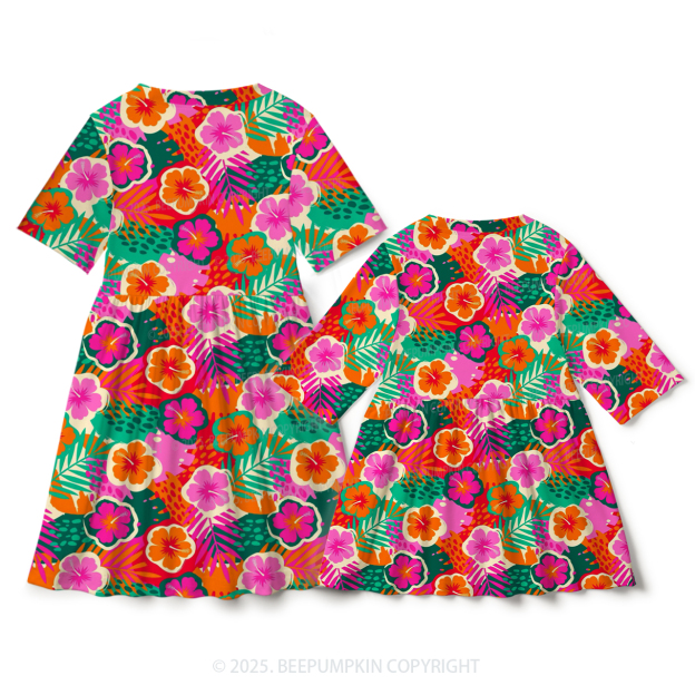 Lush Petals Mom&Me Matching All Over Print Dress