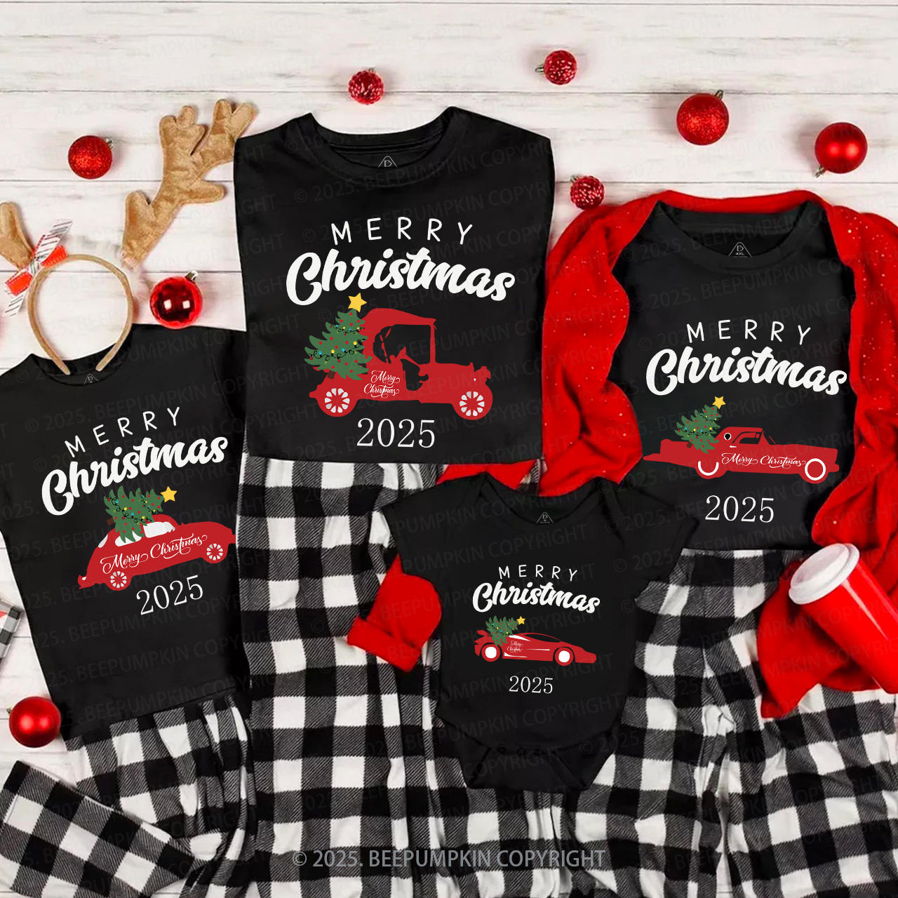 Merry Christmas 2024 Personalized Truck Family Matching Shirt
