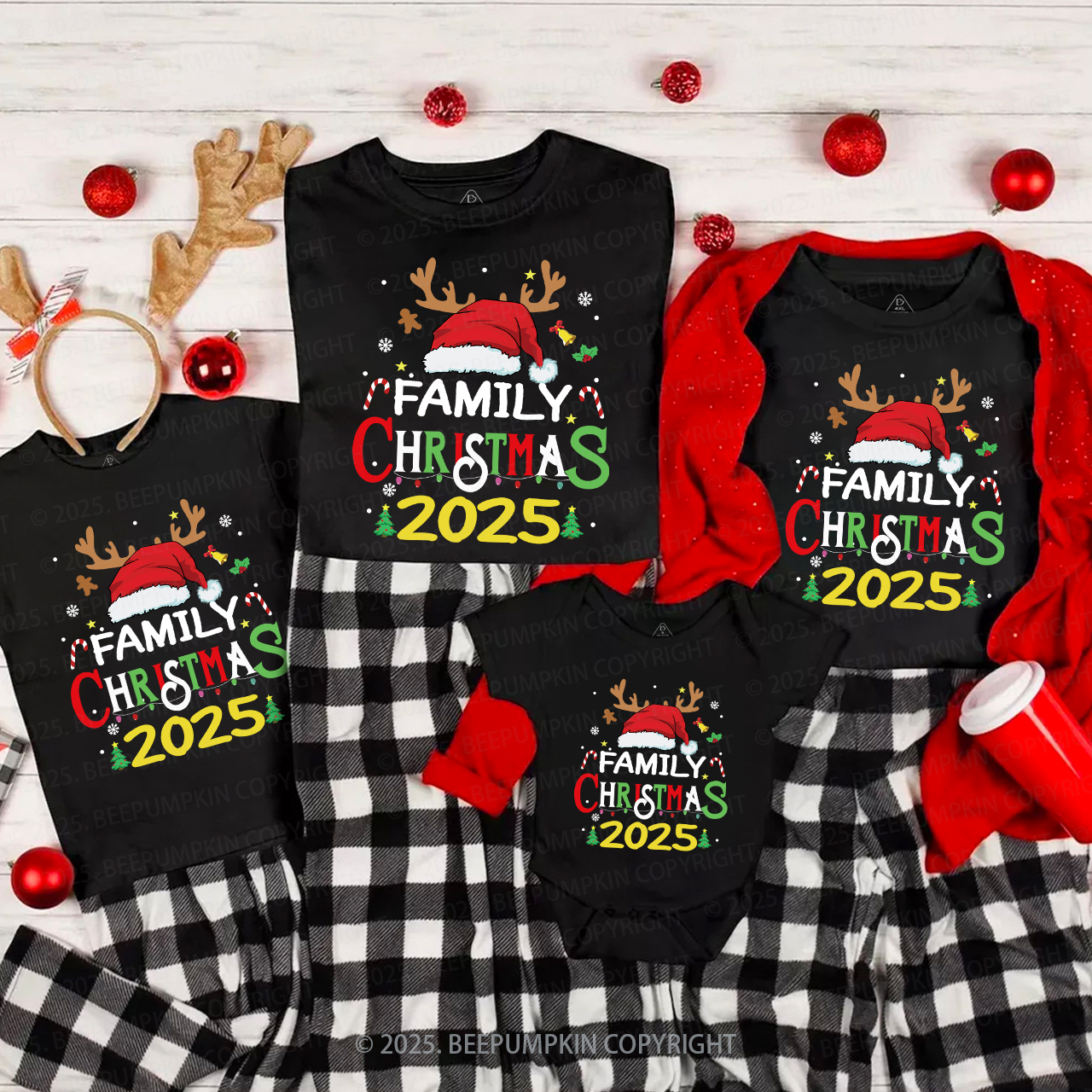 2025 Family Christmas Santa Shirts For Family Members