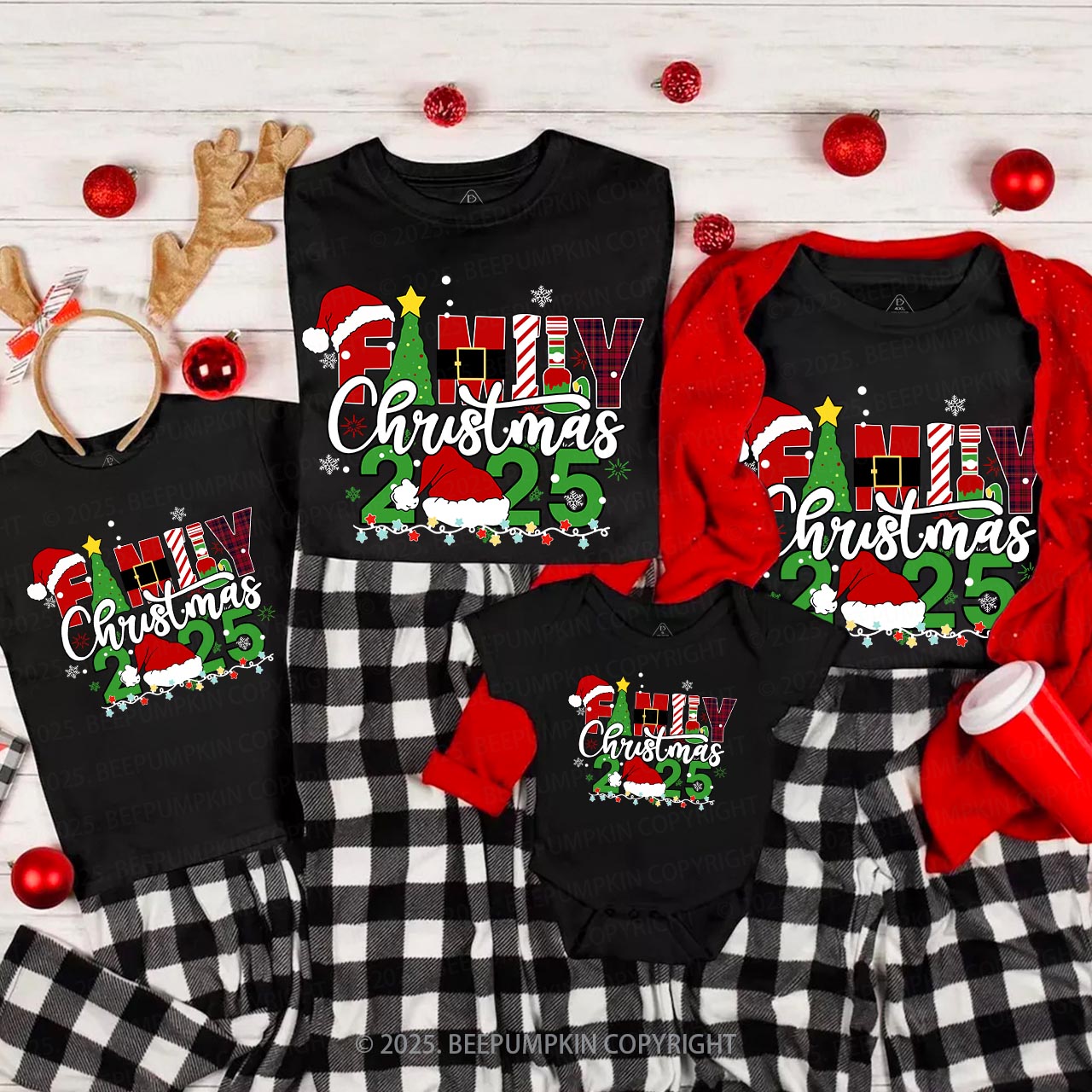 Family Christmas Holiday Matching Tees For Family Beepumpkin
