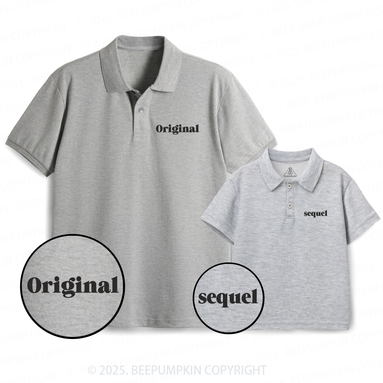 Embroidery Original Sequel Dad&Me Matching Polo Shirt Beepumpkin
