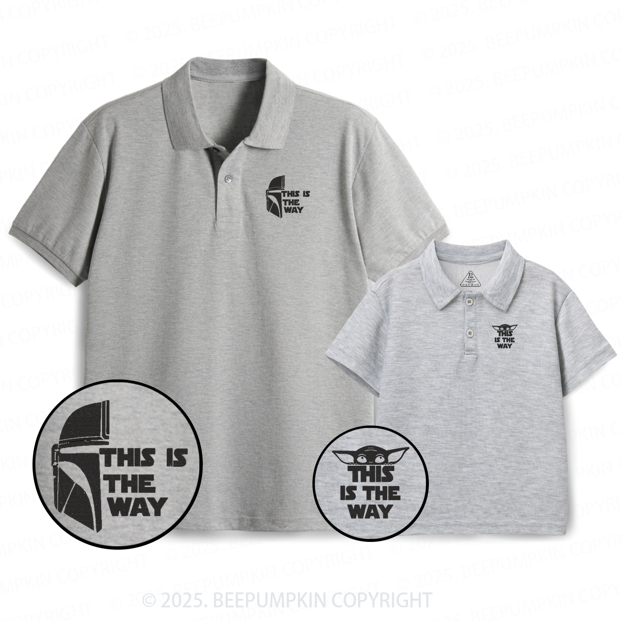 Embroidery Cool Gift Dad&Me Matching Polo Shirt Beepumpkin