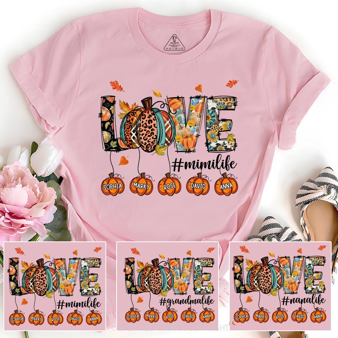 Personalized Love Grandma Life T-Shirts Beepumpkin