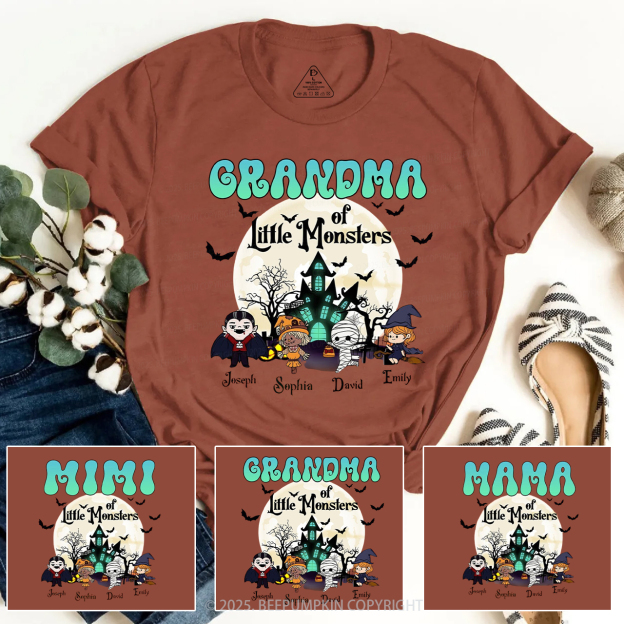 Personalized Grandma Halloween T-Shirts Beepumpkin