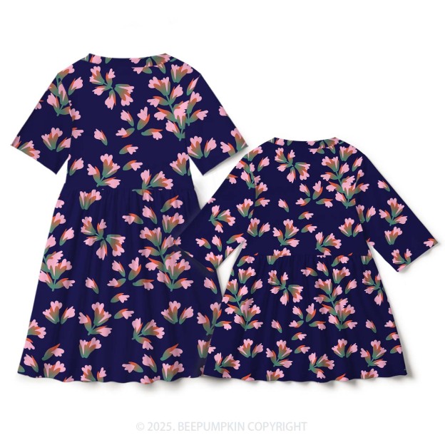 Floral Whispers Mom&Me Matching All Over Print Dress