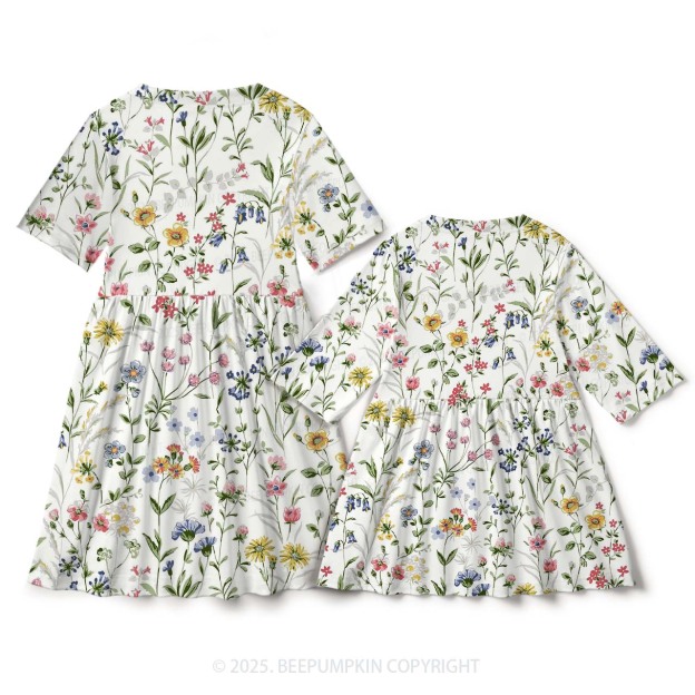 Wildflowers Mom&Me Matching All Over Print Dress