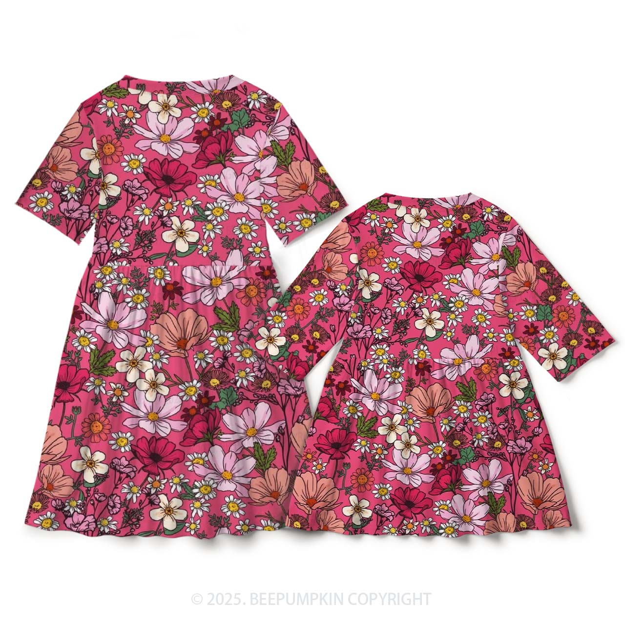 Radiant Petals Mom&Me Matching All Over Print Dress