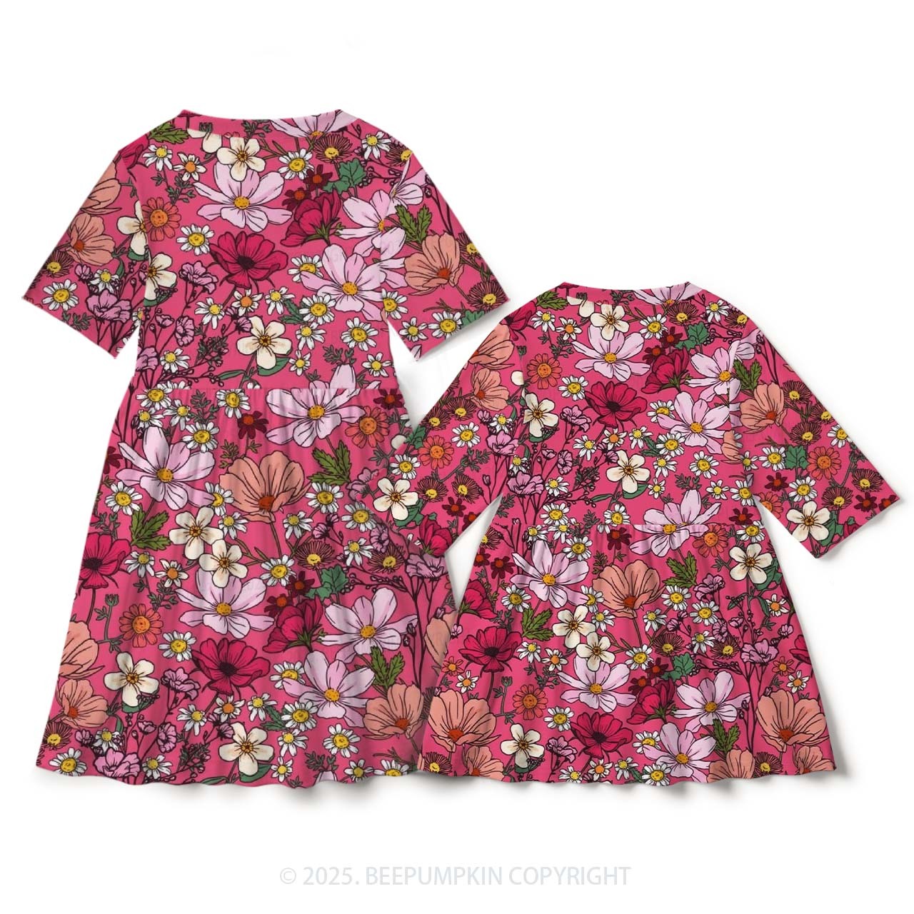 Radiant Petals Mom&Me Matching All Over Print Dress