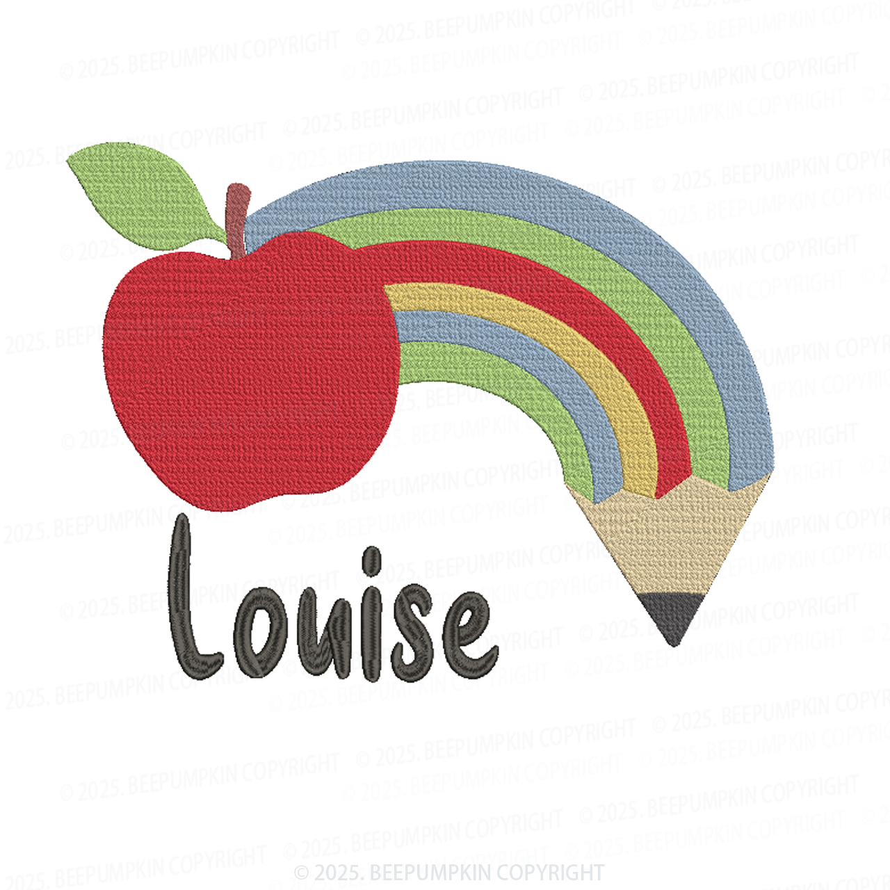 Embroidery Personalized Rainbow Pencil Name Toddler&Kid's Polo Shirt Beepumpkin