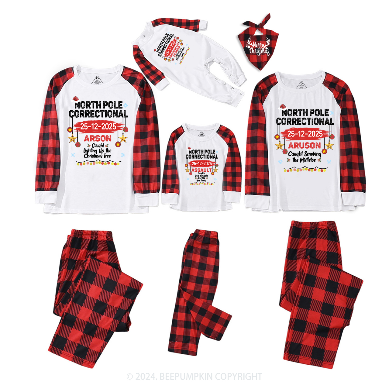 Personalized North Pole Correctional Christmas Matching Pajamas Beepumpkin