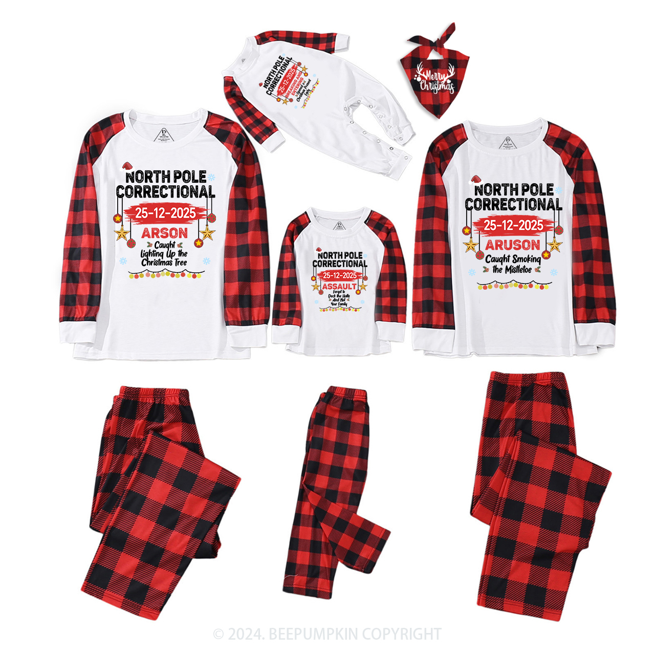 Personalized North Pole Correctional Christmas Matching Pajamas Beepumpkin