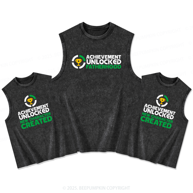 Achievement Unlocked Dad&Me Matching Washed Tank Top