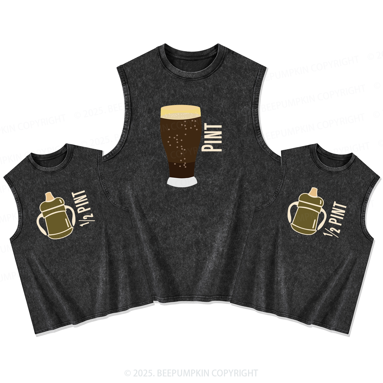 Pint Half Pint Dad&Me Matching Washed Tank Top