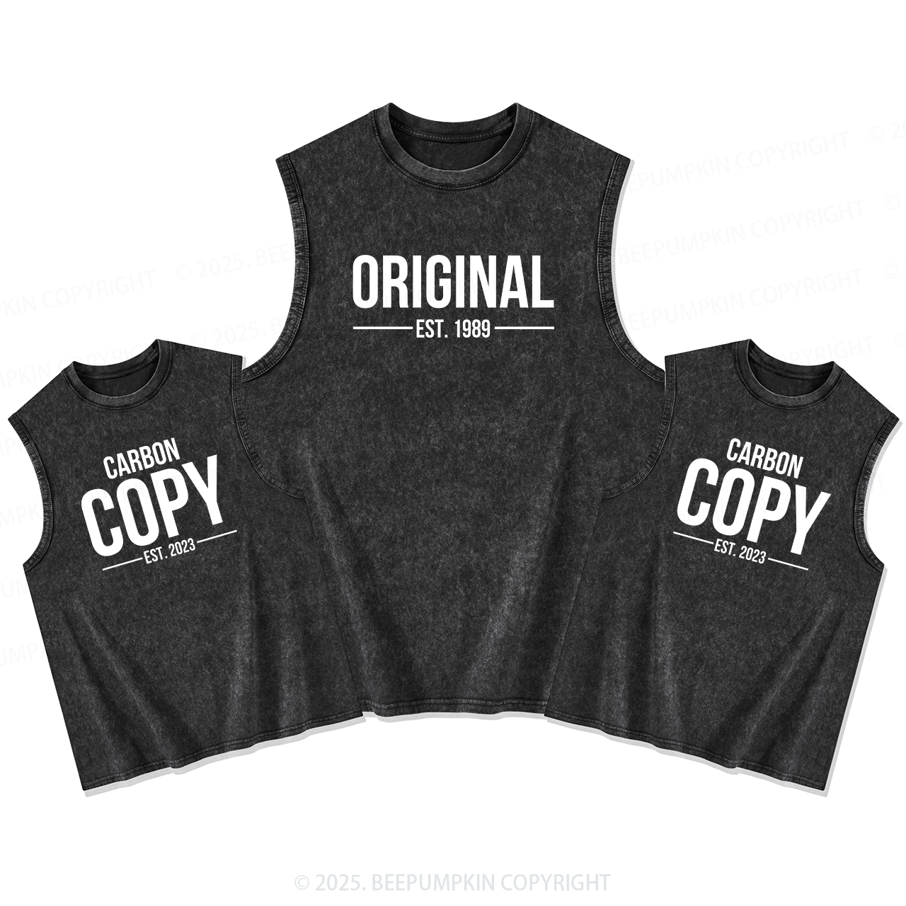 ORIGINAL Est. & CARBON COPY Est. Dad&Me Matching Washed Tank Top