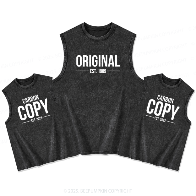 ORIGINAL Est. & CARBON COPY Est. Dad&Me Matching Washed Tank Top