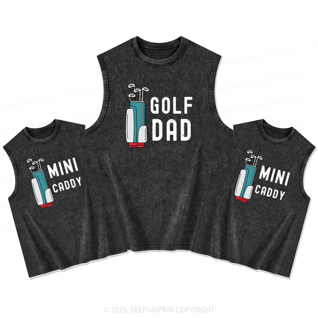 Daddy Golfing Dad&Me Matching Washed Tank Top