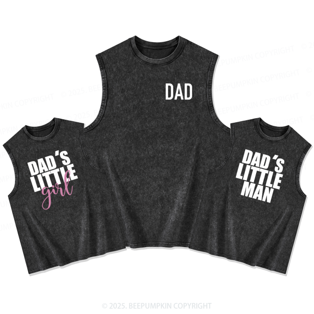 Dad&Dad's Little Man Dad&Me Matching Washed Tank Top
