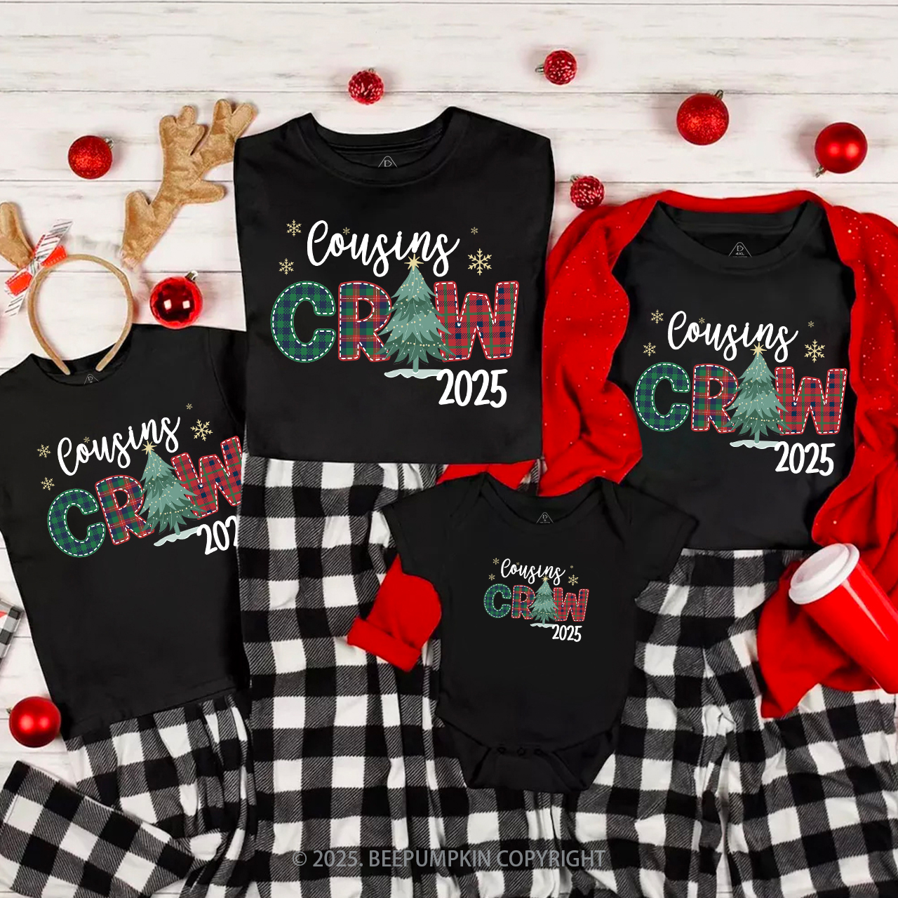 2025 Cousins Crew Christmas Family Matching Tees Beepumpkin