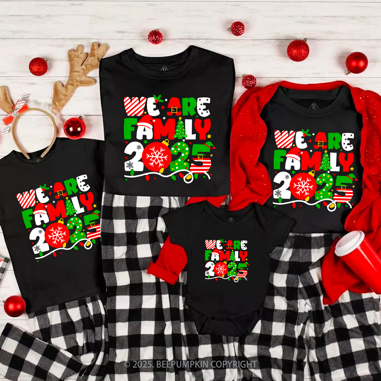 We Are Family Christmas 2025 Family Matching T-Shirts
