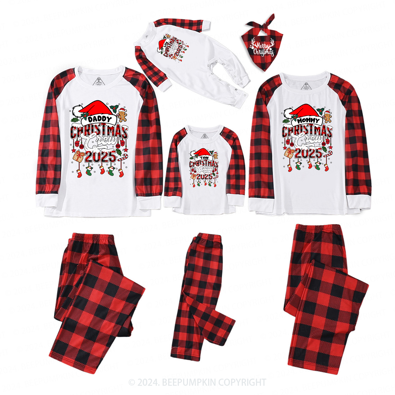 Custom Christmas Crew 2025 Matching Party Pajamas Beepumpkin