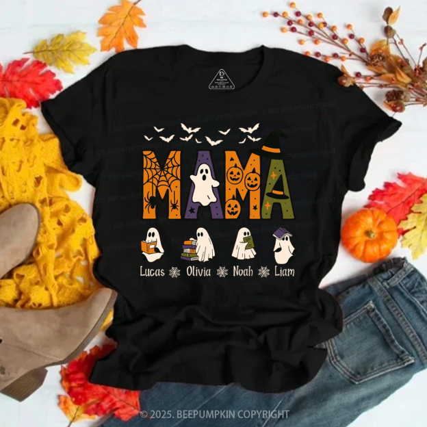 Personalized Mimi And Little Ghost Halloween T-Shirts Beepumpkin