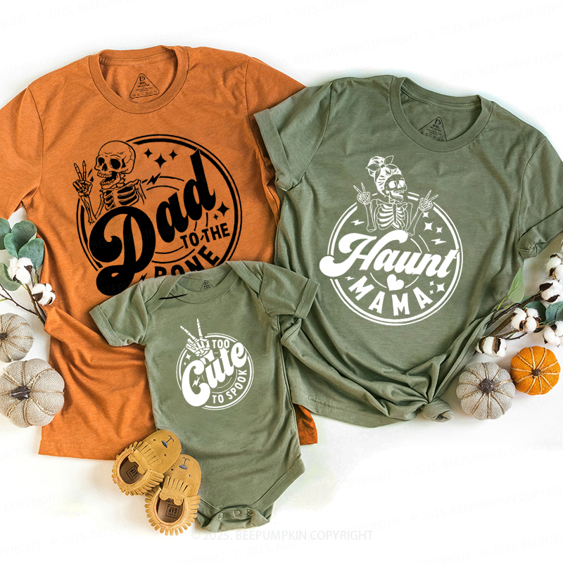 Personalized Skeleton Squad Halloween Family Matching Shirts
