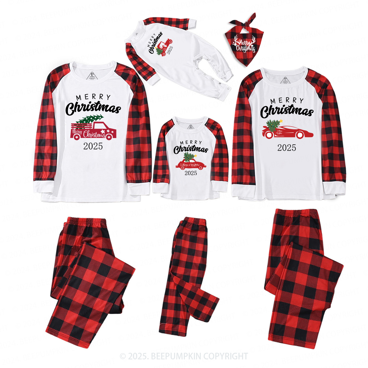 2025 Merry Christmas Truck Family Matching Pajamas