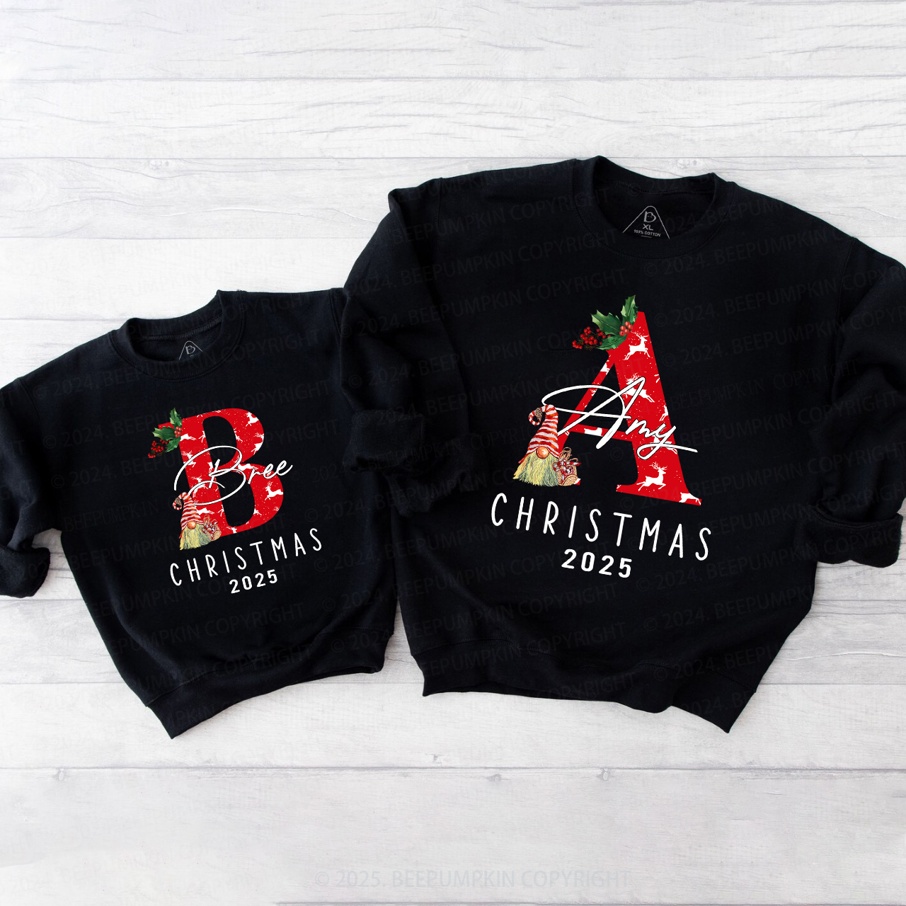Personalized Monogrammed 2025 Family Christmas Gift Sweatshirts