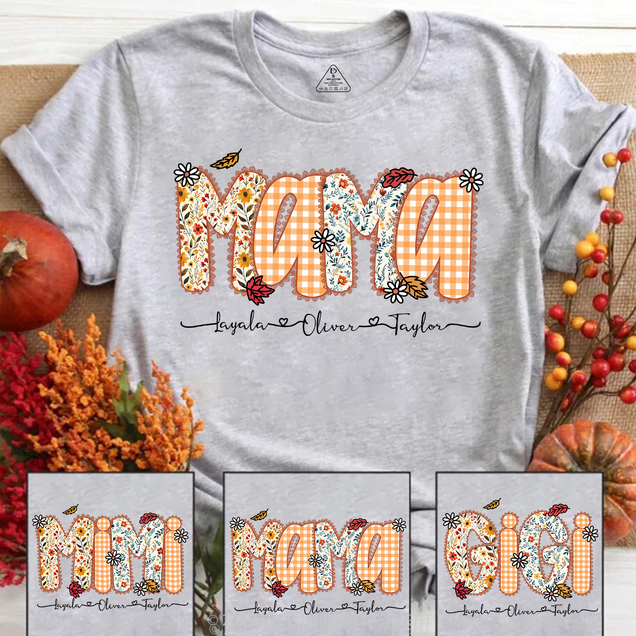 Personalized Preppy Fall Pumpkin Lace T-Shirts Beepumpkin